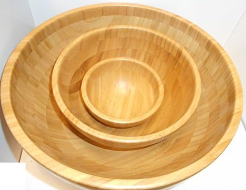 Ikea Blanda Matt Bambo Bowl Bundle: Three Bamboo Bowls- 11". 8", and 5"