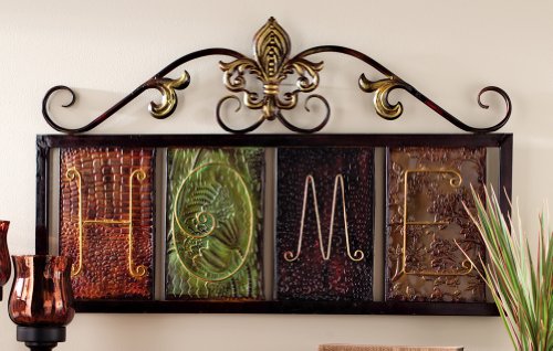 Fleur-De-Lis Home Metal Wall Plaque Art By Collections Etc