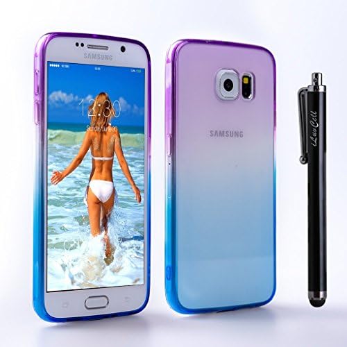 S6 Case, Galaxy S6 Case, iLuvCell Beautifully Colored, Translucent and High Impact Protection Case for Galaxy S6 (Purple/Blue)