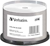 Produkt-Bild: Verbatim Double Layer DVD+R Rohlinge (8x Speed, 8,5GB, 50-er Spindel) wei&szlig;