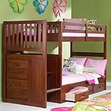 Merlot Twin Twin Staircase Bunk with 3 Drawers