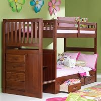 Merlot Twin Twin Staircase Bunk with 3 Drawers