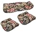 3-Piece Wicker Furniture Cushion Set - Exotic Black Floral
