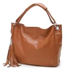 Borsa in pelle grande con pendagli e...