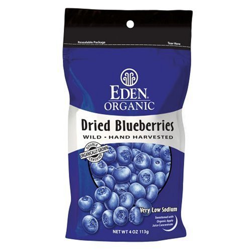 Eden Dried Wild Blueberries, Organic, 4-Ounce Pouch (Pack of 3) by Eden Organic