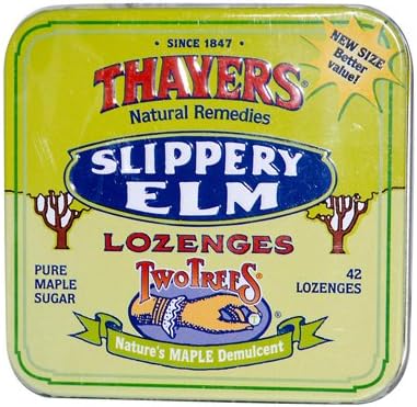 New - Thayers Slippery Elm Lozenges Maple - 42 Lozenges - Case of 10