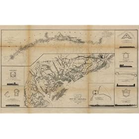 Coast of South Carolina from Charleston to Hilton Head. (Civil War Map Reprint measured in inches 36 x 23)