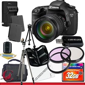 Canon EOS 7D 18 MP CMOS Digital SLR Camera with 3-inch LCD and 28-135mm f/3.5-5.6 IS USM Standard Zoom Lens 32GB Package