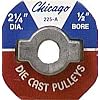 2-1/4 x 1/2 Inch Die Cast Pulley