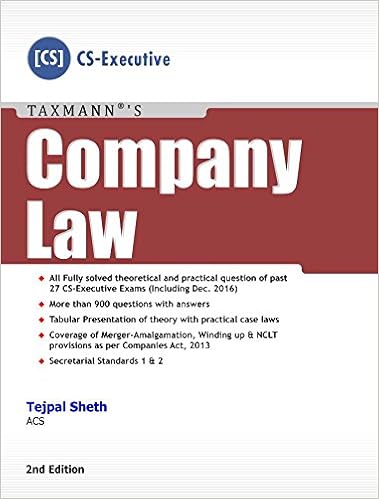Company Law (CS-Executive) (2nd Edition, February 2017) Paperback – 2017 tejal