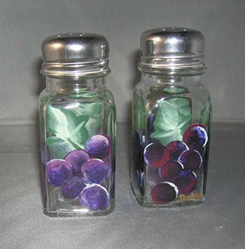 Hand painted Grape Glass Salt and Pepper Shaker Set