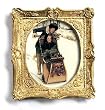 Sleigh Ride - Gold Frame Magnet with pop-out easel (2-3/4" x 2-1/2")
