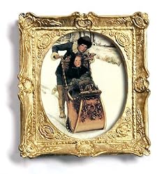 Sleigh Ride - Gold Frame Magnet with pop-out easel (2-3/4" x 2-1/2")