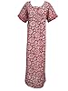 Kaftan Caftan Red Floral Nightgowns Summer Cotton Long Maxi Dress for Womans