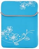 8 - 10.1 inch Sky Blue Blossom Floral Neoprene Netbook Laptop Sleeve Slip Case Pouch Bag for iPad, Acer, ASUS, Dell, HP