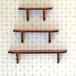 Dollhouse Miniature Set of 3 Cherry Wall Shelves