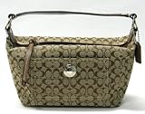 AUTHENTIC COACH CHELSEA SIGNATURE SMALL TOP HANDLE POUCH 40810 (Khaki/Tobacco)