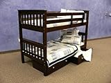 Bunk Bed Twin over Twin Mission Style in Cappuccino with Drawers