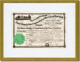 Gold Framed/Matted Print 17x23, New York Street Improvement Fund Bond