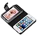 Insten® Wallet Leather Case compatible with Apple® iPhone 5C, Black