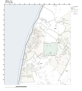 Amazon.com: ZIP Code Wall Map of Villas, NJ ZIP Code Map Laminated: Home &amp; Kitchen