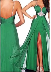 Sexy Beaded Chiffon Evening Dress/Bridesmaid Dress/Prom Dress/Party Dress 