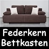 Edles Bettsofa Schlafsofa HATO mit Bettkasten Federkern Bezug aus Microfaserstoff, 2017_aubergine