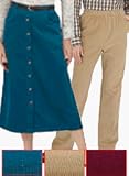 Misses' Corduroy Skirt and Pants - Corduroy Pants