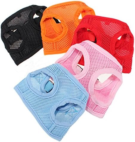 M Size Soft Pet Mesh Girth Harness Vest With Safety Leash