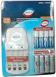  : Tech B TBBC8201 AA Rechargeable 4-Pack NiMH  Batteries with Wall Charger Plus 4 Free Alkaline Batteries