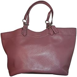 Women's Coach Purse Handbag Leather Carly Tote Mauve
