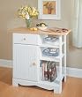 White Kitchen Island with Natural Top