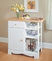 White Kitchen Island with Natural Top