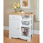 White Kitchen Island with Natural Top