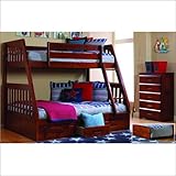 Twin/ Twin New Energy Merlot Mission Twin and Twin Bunk Bed Frame