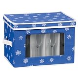 Household Essentials Holiday Stemware Chest Snowflake