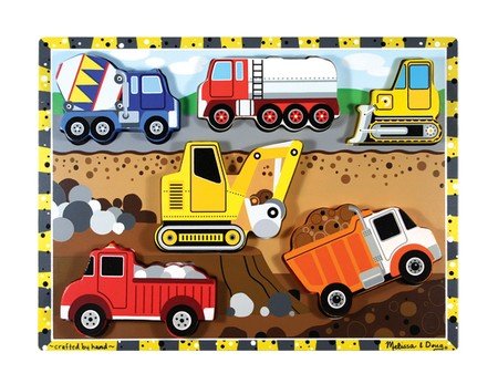 Childrens Toyshop  Toys : Melissa & Doug Construction Wooden Chunky Puzzle