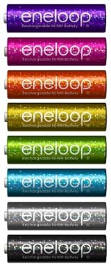 SANYO eneloop tones glitter 充電式ニッケル水素電池(単3形8色限定ラメ入りカラーパック) HR-3UTGA-8SL