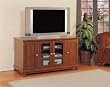 Antique Cherry 52 Wide Video Console with 5mm Tempered Glass By Powell Furniture
