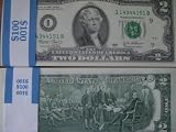 50 New Two $2 Dollar Bill Notes $100 and Fact sheet. Consecutive US BEP Pack Uncirculated Paper Money Currency