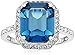 Amazon Collection Sterling Silver, Montana Sapphire-Color Crystal, and Clear Crystal Ring