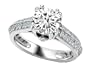 1.80 cttw 925 Sterling Silver 14K White Gold Plated Genuine Round White Topaz Engagement Ring - Gold Plated Silver