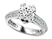 1.80 cts 925 Sterling Silver 14K White Gold Plated Genuine Round White Topaz Engagement Ring