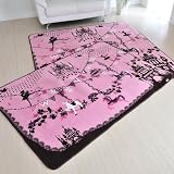 なかね家具 デザイナーズラグ kayo264 ロマンティックデザイン ピンク 130×185