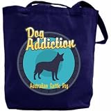 Canvas Tote Bag Navy Blue Dog Addiction : Australian Cattle Dog Dog
