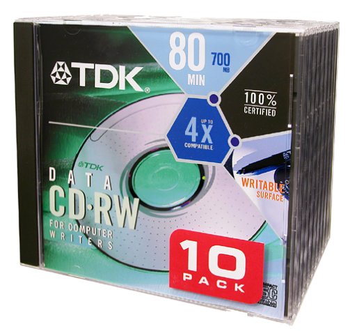 TDK 700MB 4x CD-RW (10-Pack)
