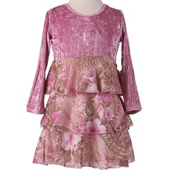 Toddler Girls Spring Clothes MAUVE FLOWER Dress LIPSTIK Girl 2-4T