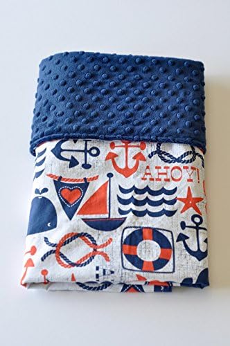 Handmade Minky baby blanket - Baby Minky Blanket - Nautical baby blanket - Whale minky blanket - Baby shower gift - Anchor blanket