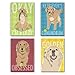 Pop Doggie Golden Retriever Refrigerator Magnets with Funny Sayings (Set of 4)