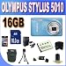 Olympus Stylus 5010 14 MP Digital Camera with 5x Wide Angle Dual Image Stabilized Zoom and 2.7-inch LCD (Blue) + 16GB Accessory Kit